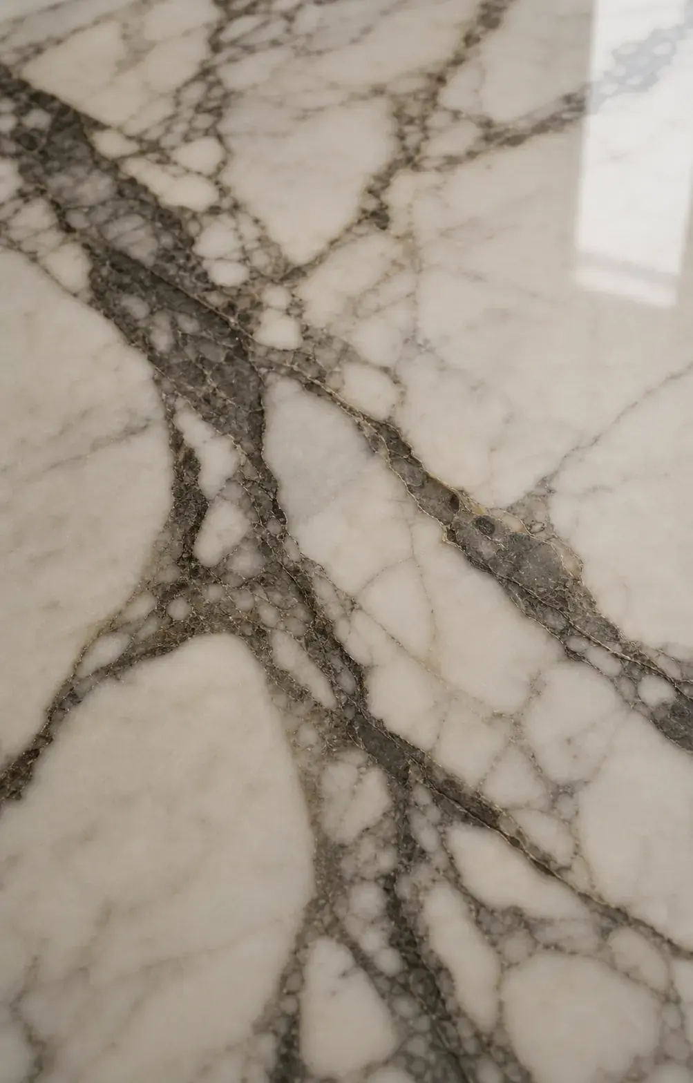 Natural marble surface with unique veining